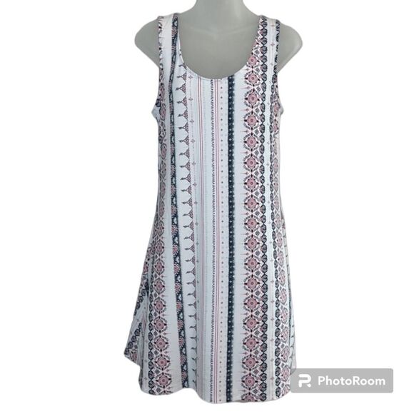 Mudd Off White Patterned Sleeveless Dress Size Medium - Picture 1 of 7